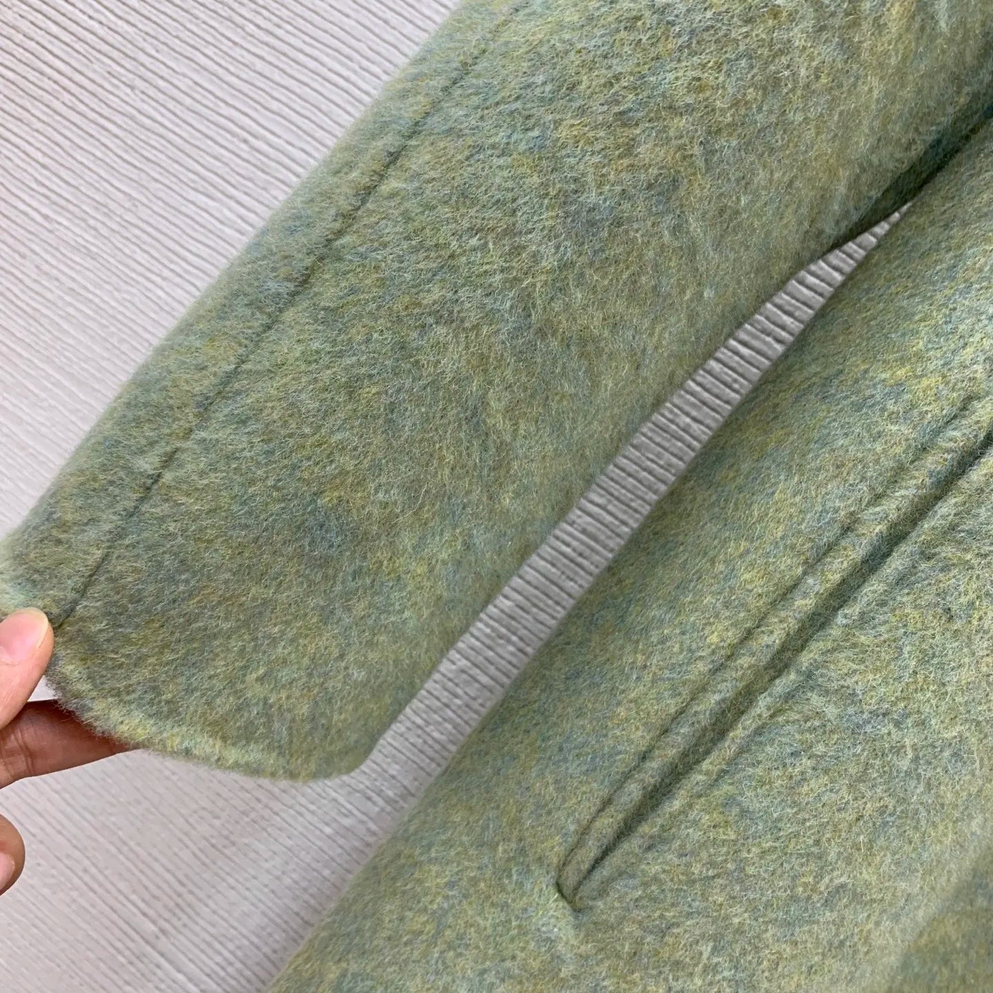 Australian double-sided woolen long coat! Two button placket collar, loose and slimming, medium to long woolen coat jacket