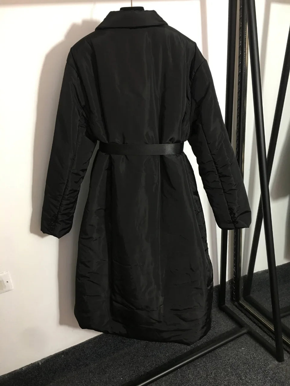 New Belt Waist Lapel Long Sleeve Fashionable Bread Coat Windbreaker