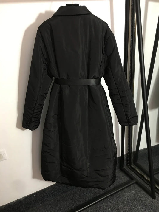 New Belt Waist Lapel Long Sleeve Fashionable Bread Coat Windbreaker