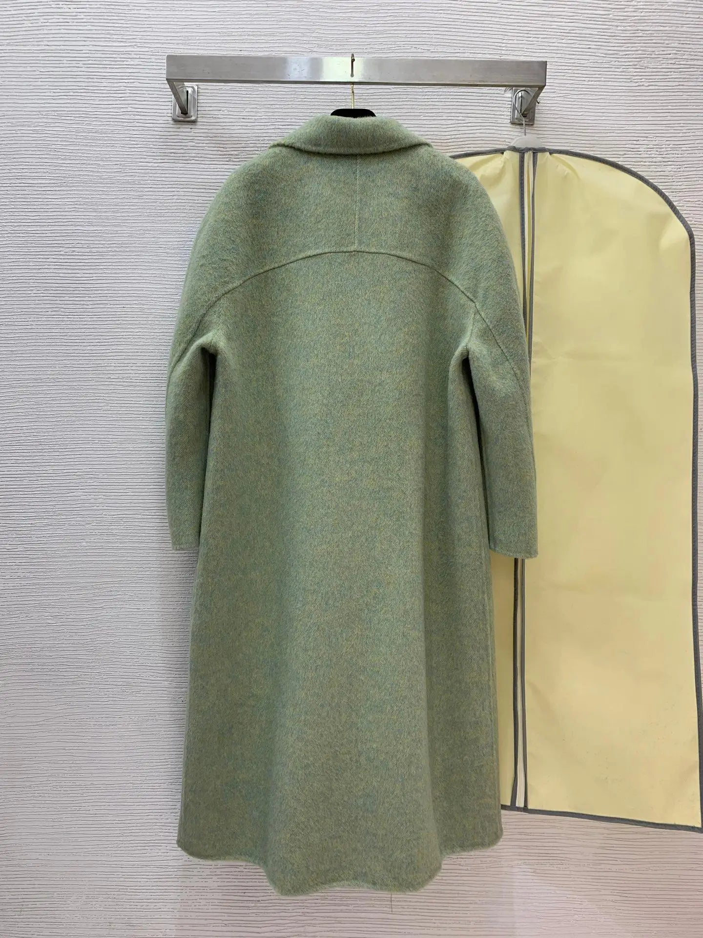 Australian double-sided woolen long coat! Two button placket collar, loose and slimming, medium to long woolen coat jacket