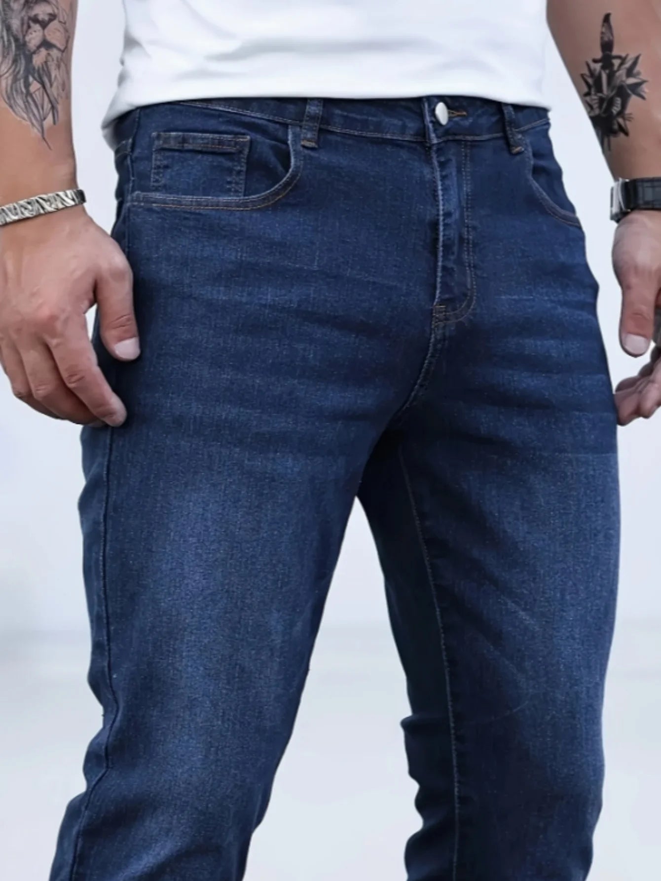Men’s Slim-Fit Stretch Jeans, Minimalist Structured Stretch, Golf Course To Quarterly Reviews, Suitable For All Seasons