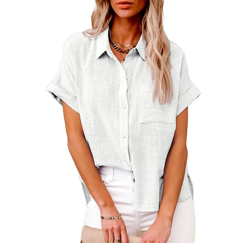 Short Sleeve Tops Tee Women Blusas Summer Loose Ladies T-Shirts Cotton Linen Blouse Woman Clothing Casual T Shirt Camisas Mujer