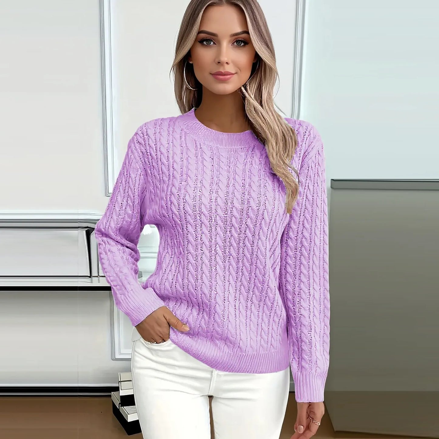 Womens Sweaters Long Sleeve Fall Soft Lightweight Knit Loose Sweater Tops Ropa De Mujer Winter Clothes Woman Sweater For Woman