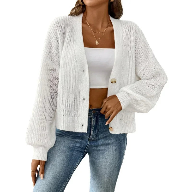 Women Simple Cardigan Sweaters Fall Oversized Button Open Front Knit Lightweight Cardigans Fall Outfits Outerwear