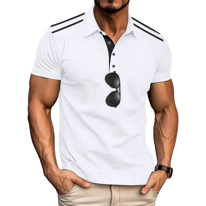 Men s Striped Short Sleeve Button Down Shirt Casual Summer Top for Everyday Streetwear and Daily Wear