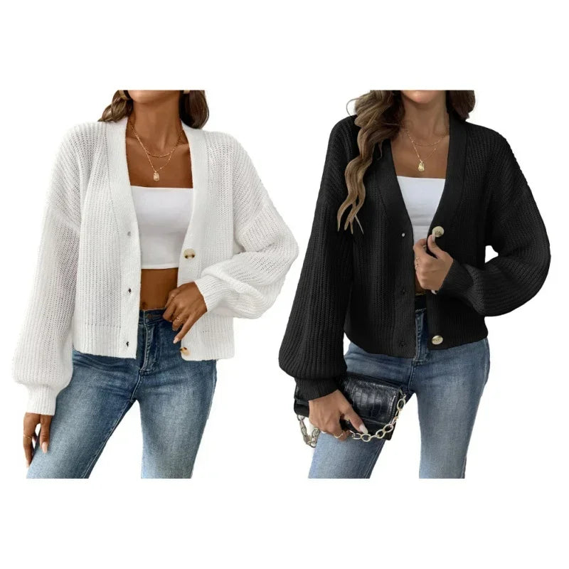Women Simple Cardigan Sweaters Fall Oversized Button Open Front Knit Lightweight Cardigans Fall Outfits Outerwear