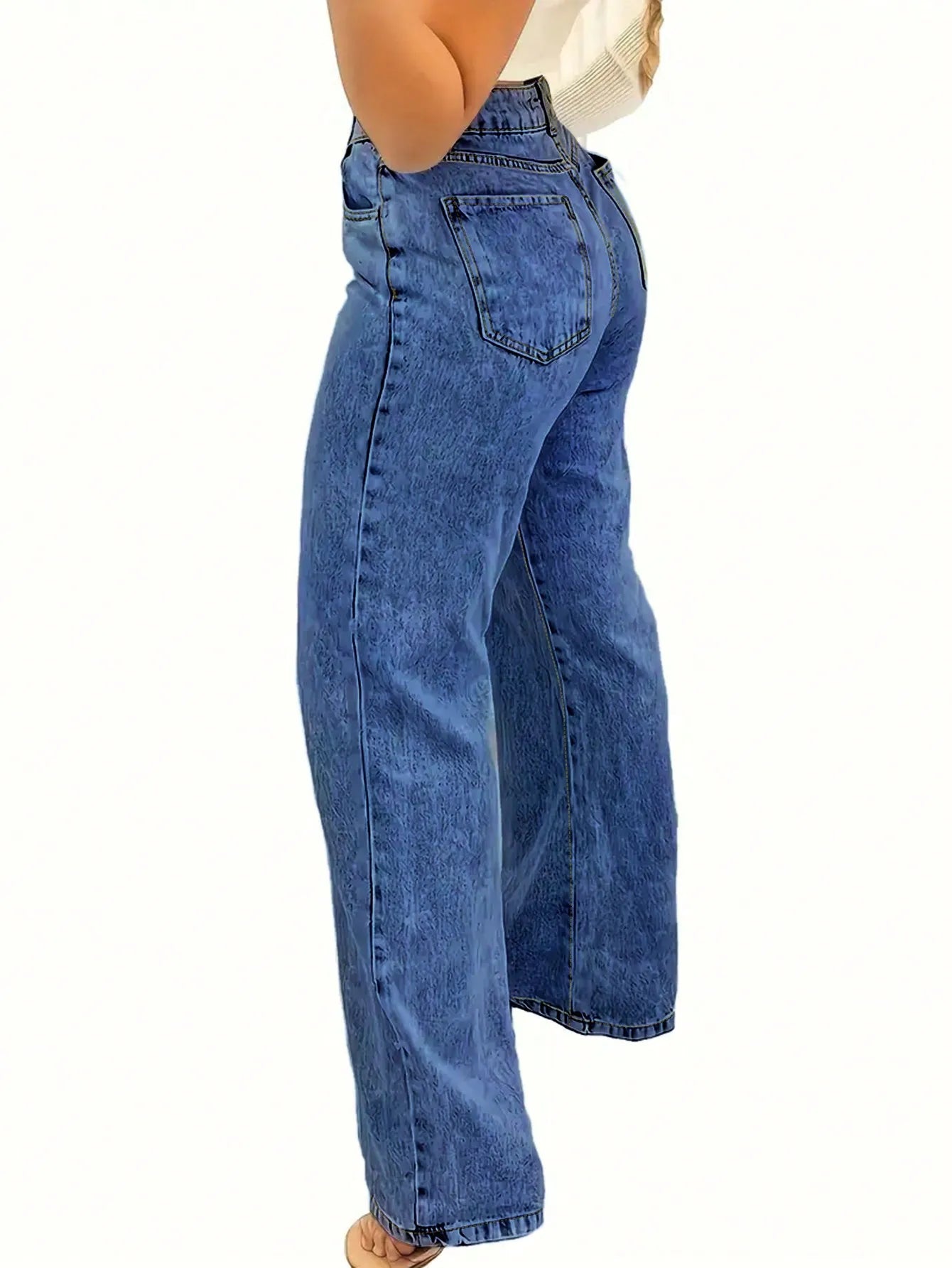 2025 New Style Y2 American Fashion Trend Women's Solid Color Straight-Leg Jeans, Comfortable, Unisex Style