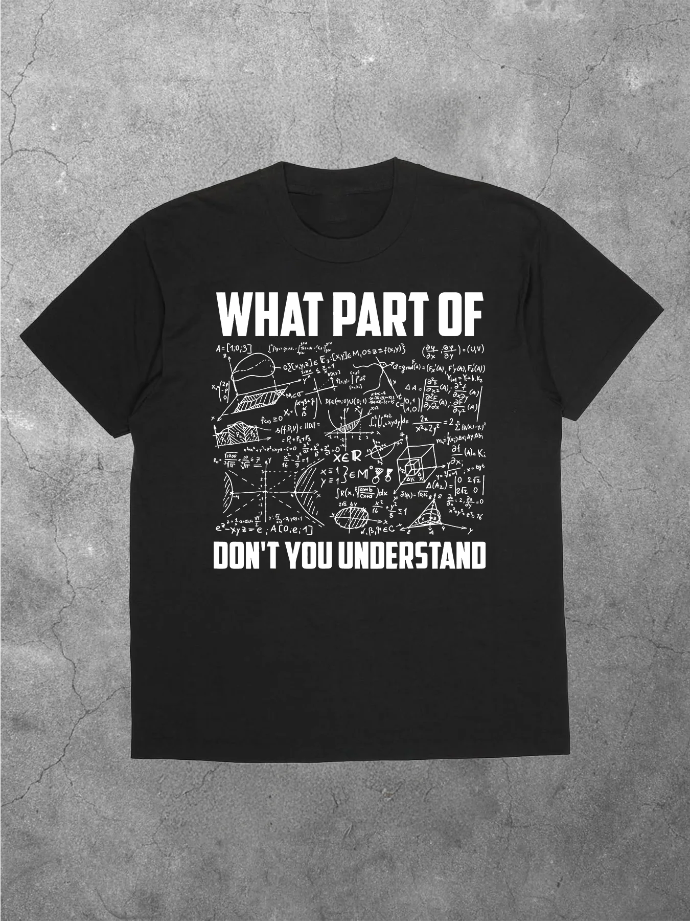Men's 200g Cotton Black t - Shirt, Math Formulas and Fun Text Heat Transfers