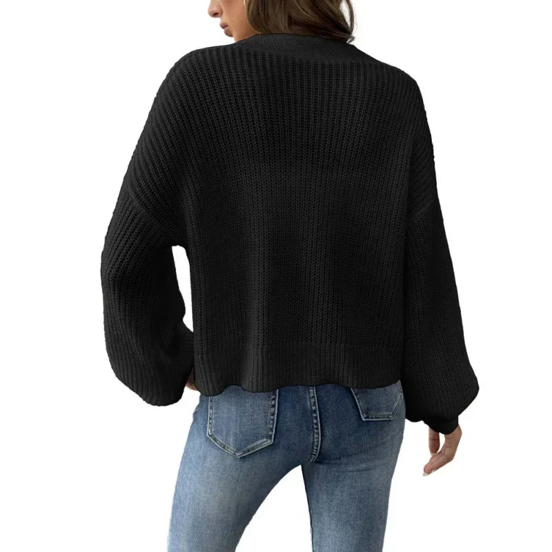 Women Simple Cardigan Sweaters Fall Oversized Button Open Front Knit Lightweight Cardigans Fall Outfits Outerwear
