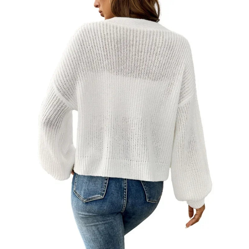 Women Simple Cardigan Sweaters Fall Oversized Button Open Front Knit Lightweight Cardigans Fall Outfits Outerwear