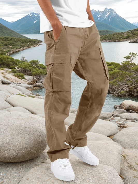 Mens Cargo Pants Casual Joggers Athletic Pants Cotton Loose Straight Sweatpants