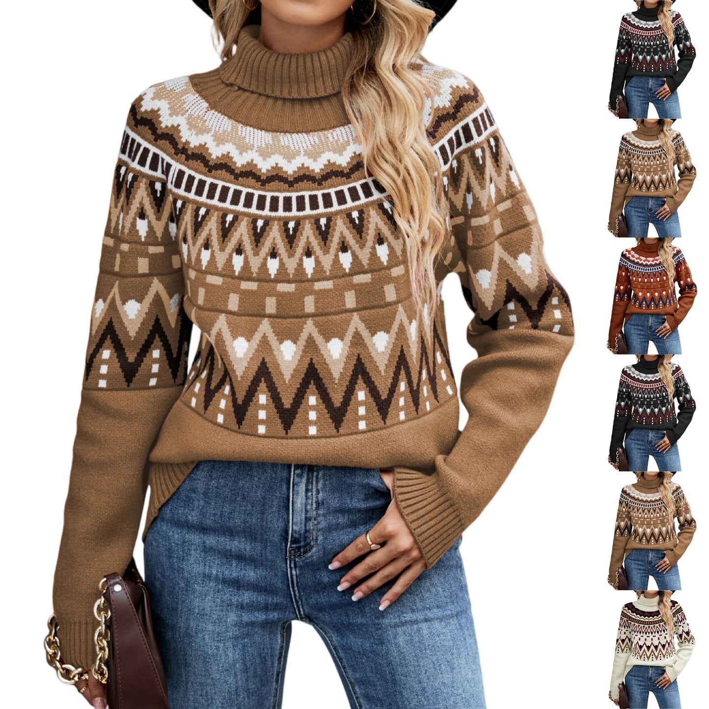2025 Hot Women'S Knitted Retro Round Neck Loose Pullover Sweater Ropa De Mujer Sweater De Mujer Pull Femme Clothes For Woman