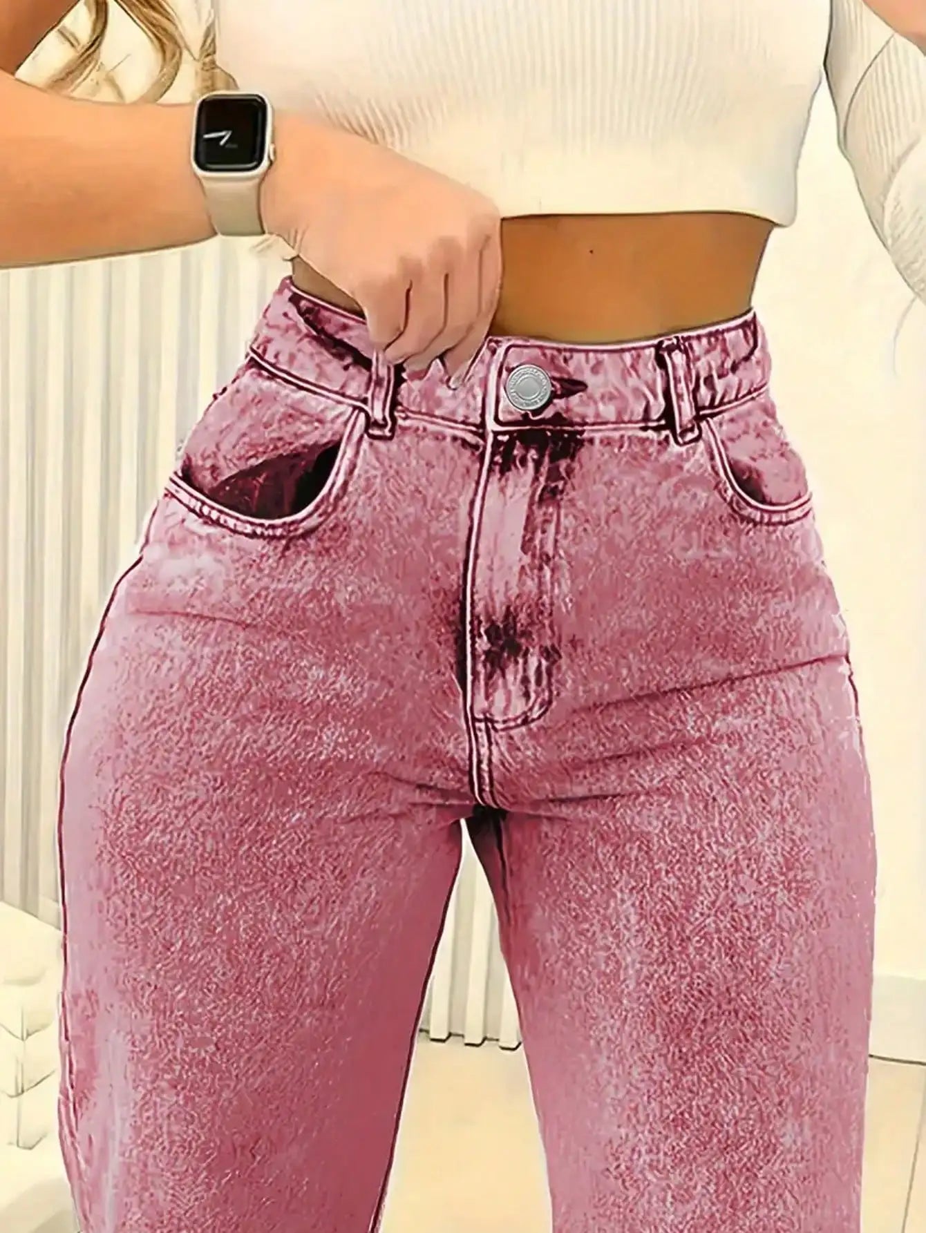 2025 New Style Y2 American Fashion Trend Women's Solid Color Straight-Leg Jeans, Comfortable, Unisex Style