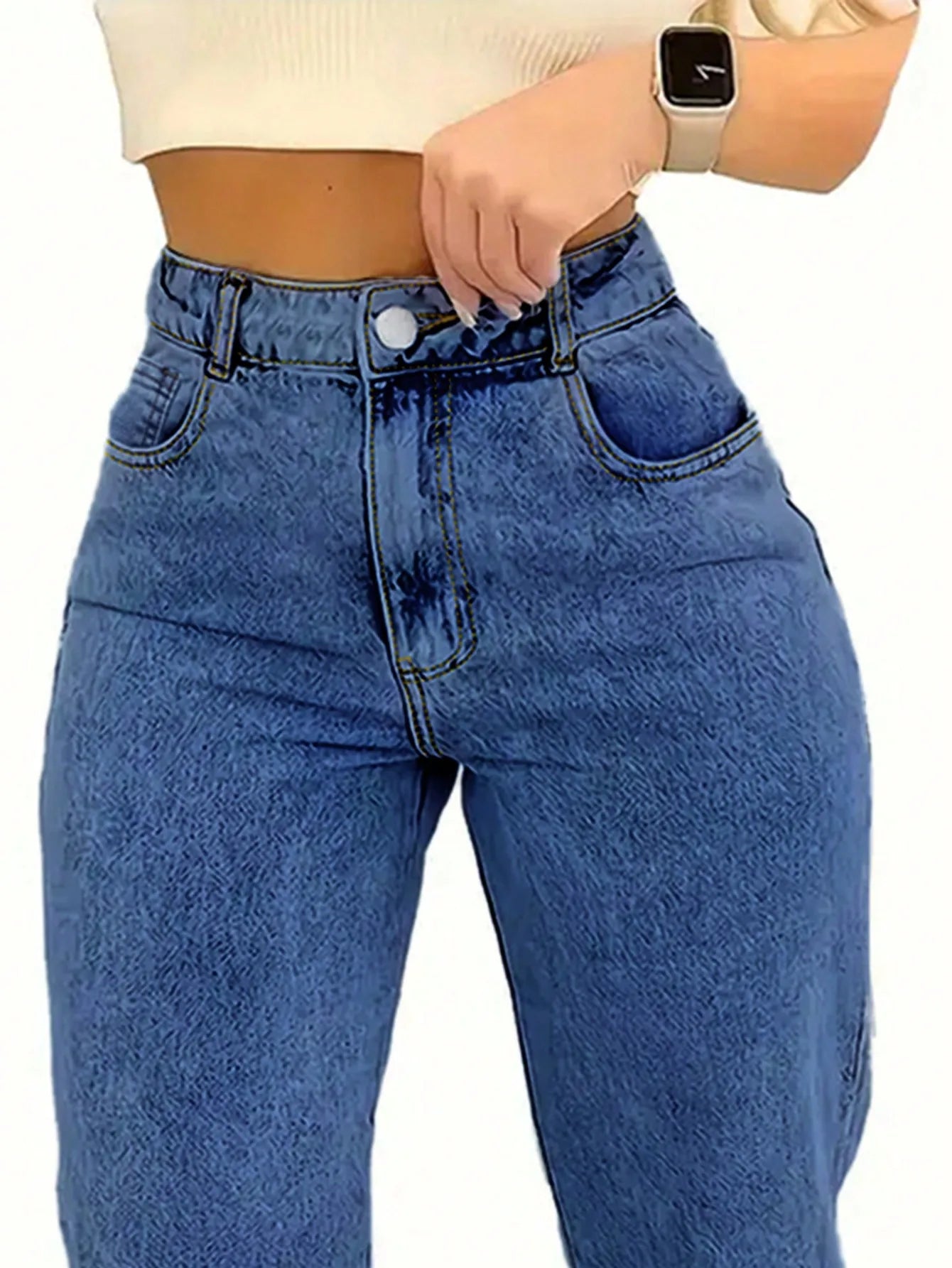 2025 New Style Y2 American Fashion Trend Women's Solid Color Straight-Leg Jeans, Comfortable, Unisex Style