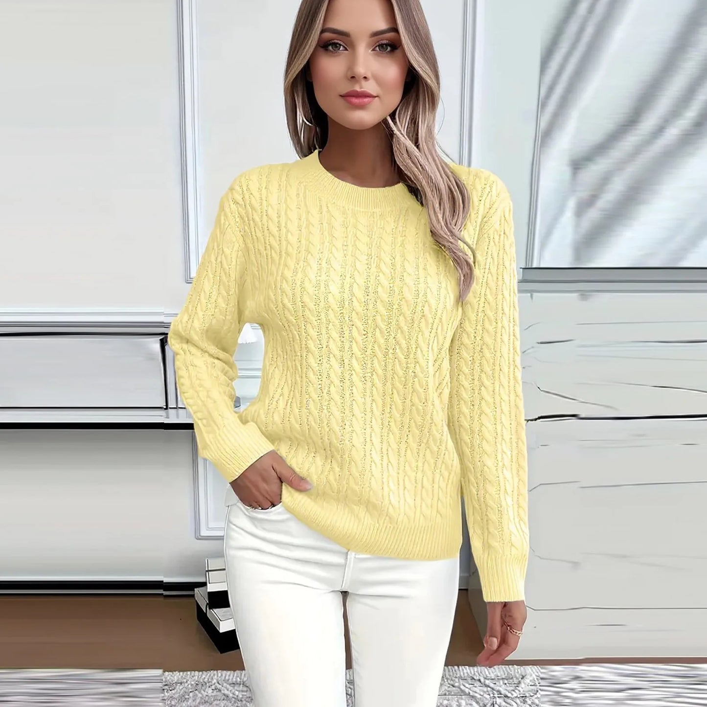 Womens Sweaters Long Sleeve Fall Soft Lightweight Knit Loose Sweater Tops Ropa De Mujer Winter Clothes Woman Sweater For Woman