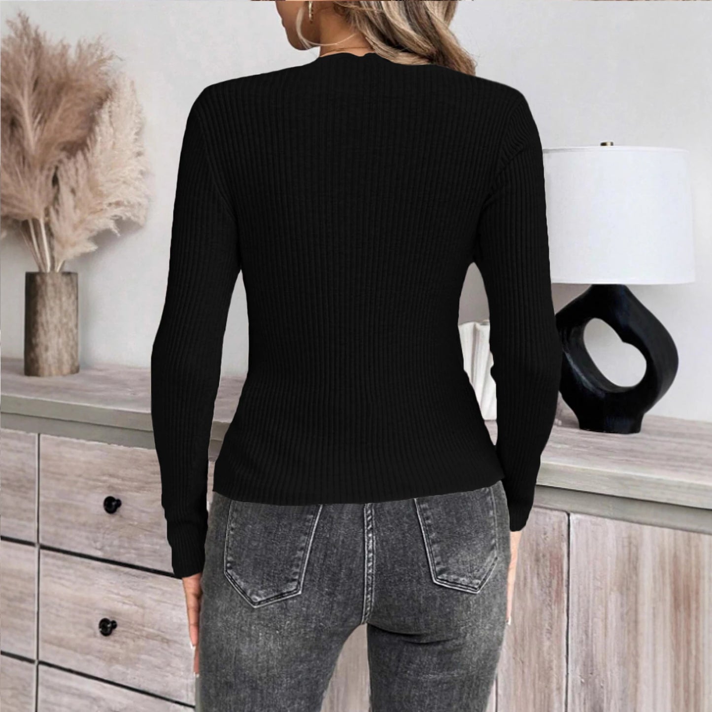 Women'S Square Neck Long Sleeve Pullover Knitted Sweater Bottoming Shirt Ropa De Mujer Winter Clothes Woman Sweater For Woman