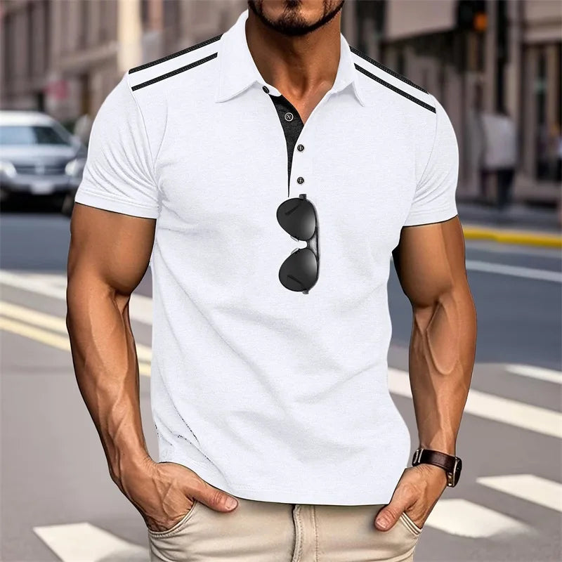 Men s Striped Short Sleeve Button Down Shirt Casual Summer Top for Everyday Streetwear and Daily Wear
