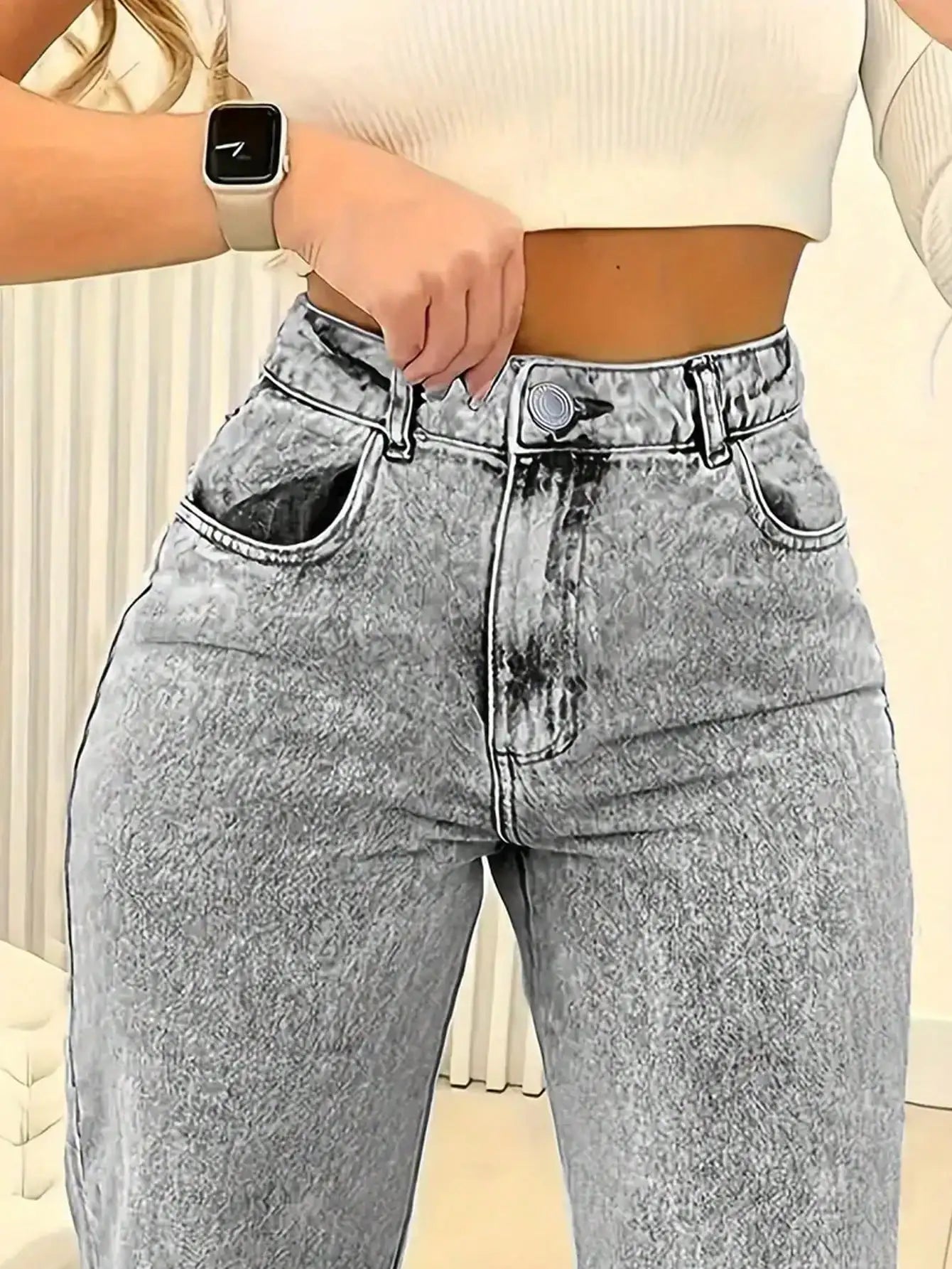 2025 New Style Y2 American Fashion Trend Women's Solid Color Straight-Leg Jeans, Comfortable, Unisex Style