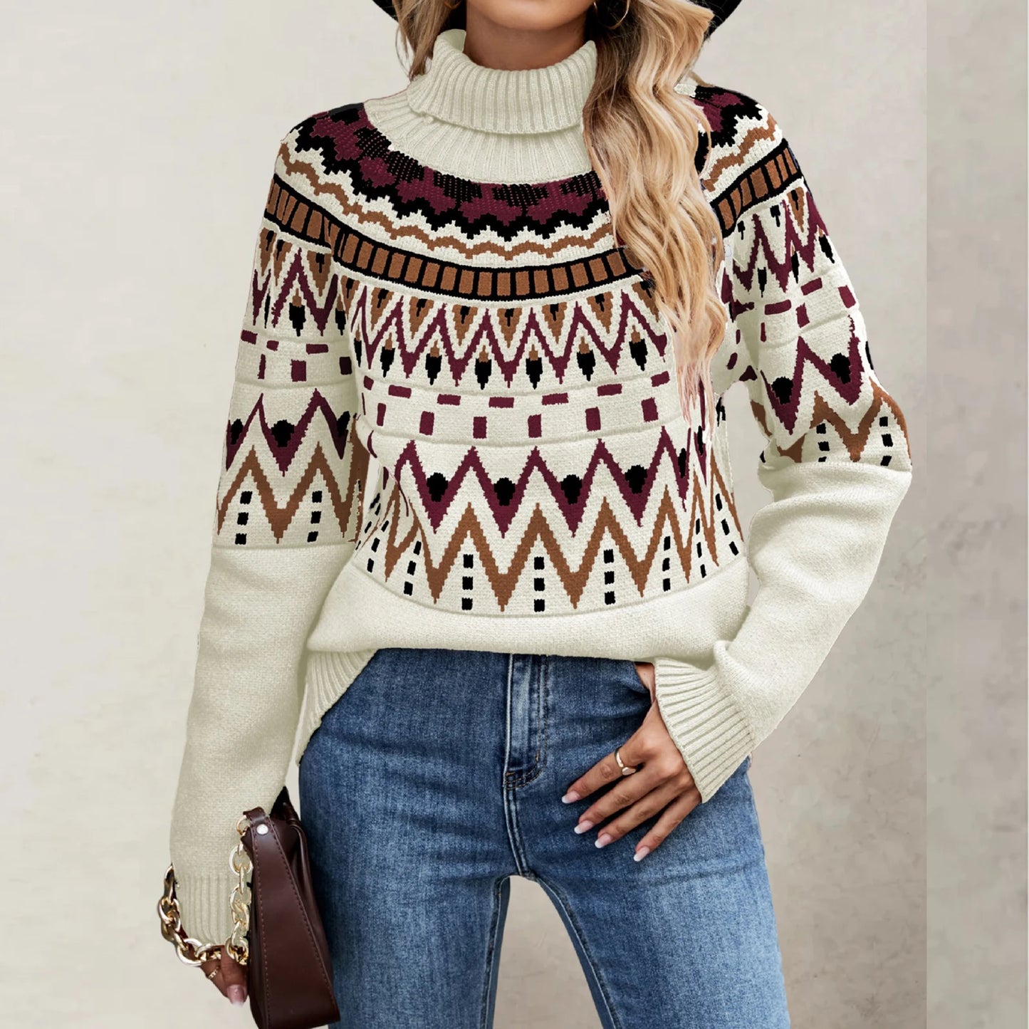 2025 Hot Women'S Knitted Retro Round Neck Loose Pullover Sweater Ropa De Mujer Sweater De Mujer Pull Femme Clothes For Woman