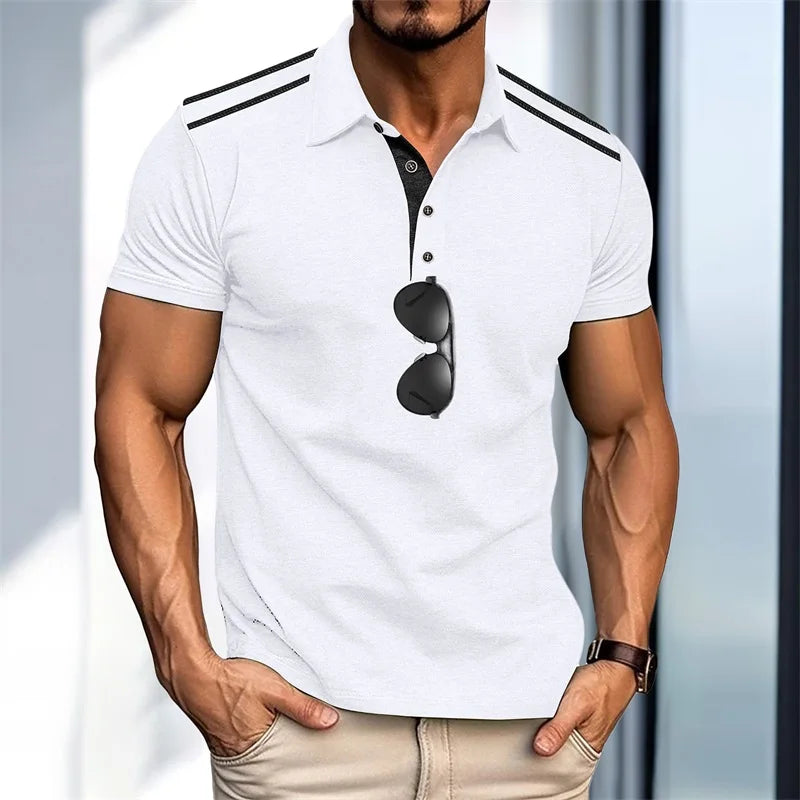 Men s Striped Short Sleeve Button Down Shirt Casual Summer Top for Everyday Streetwear and Daily Wear