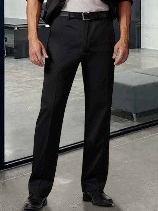 Men s  Fit Dress Pants Classic Flat Front Trousers with Belt Loops and Button Closure for Work or Formal Events