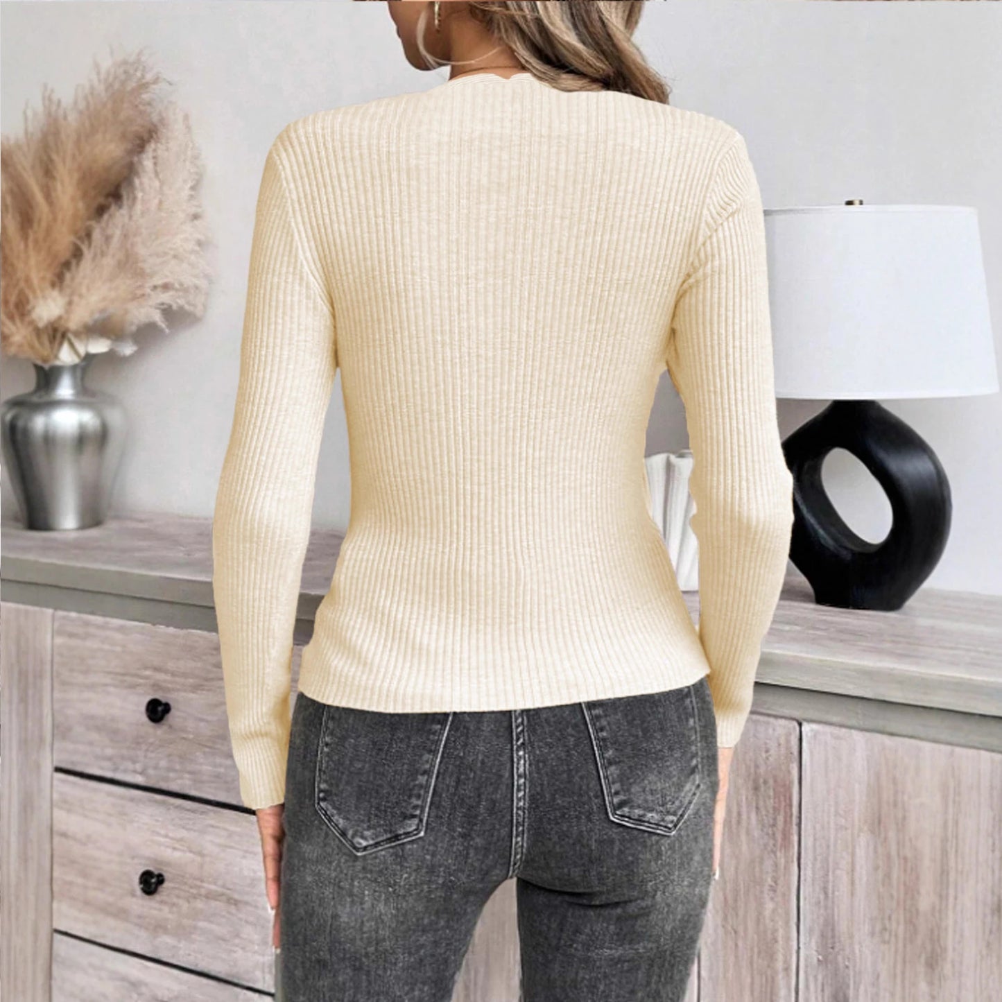 Women'S Square Neck Long Sleeve Pullover Knitted Sweater Bottoming Shirt Ropa De Mujer Winter Clothes Woman Sweater For Woman