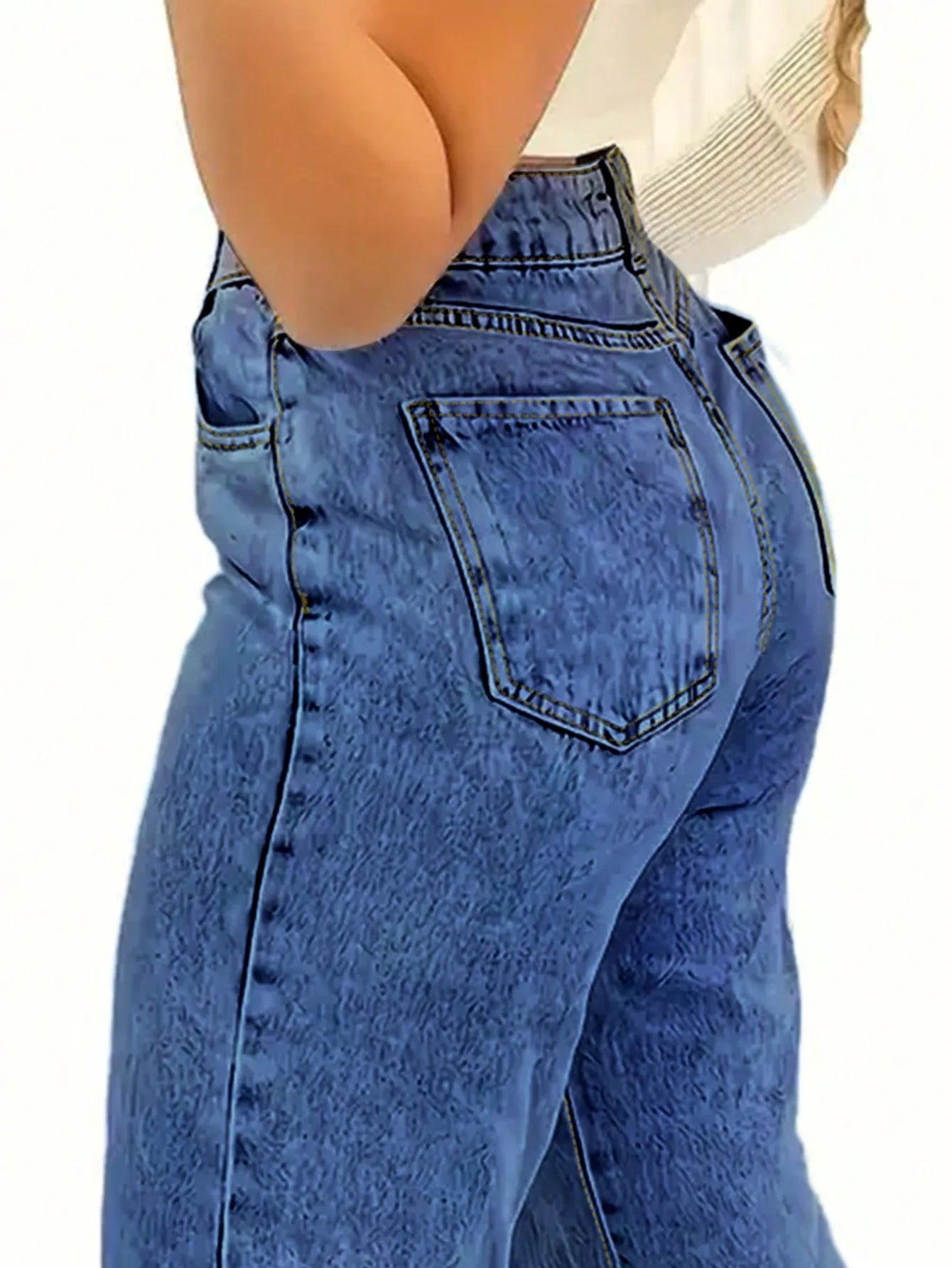 2025 New Style Y2 American Fashion Trend Women's Solid Color Straight-Leg Jeans, Comfortable, Unisex Style