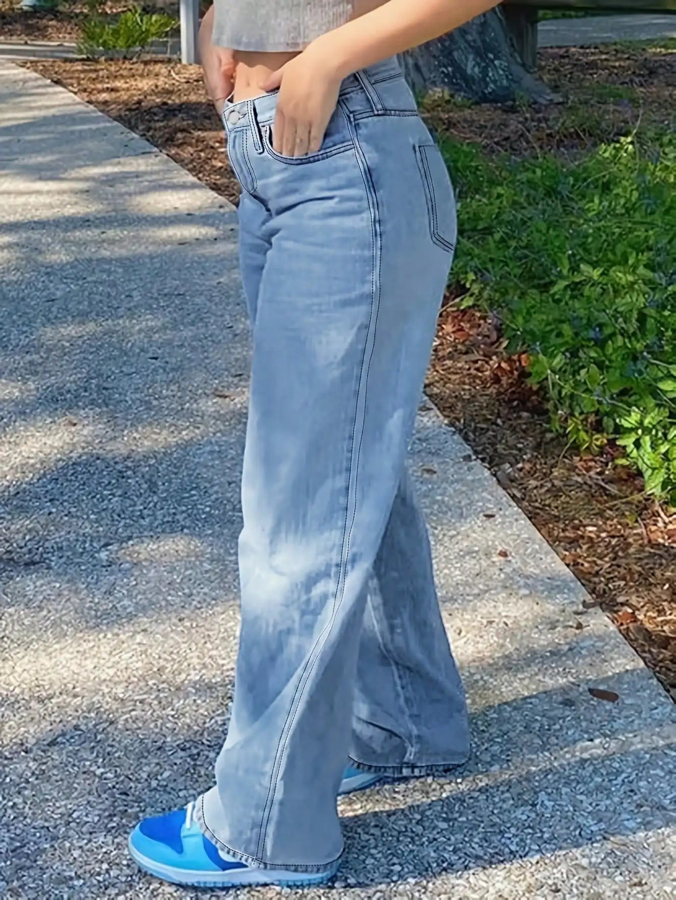 2025 New Style Y2 American Fashion Trend Women's Solid Color Straight-Leg Jeans, Comfortable, Unisex Style