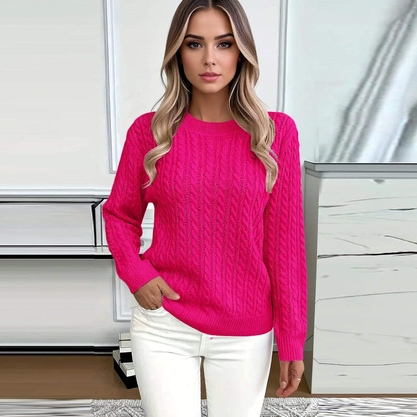 Womens Sweaters Long Sleeve Fall Soft Lightweight Knit Loose Sweater Tops Ropa De Mujer Winter Clothes Woman Sweater For Woman