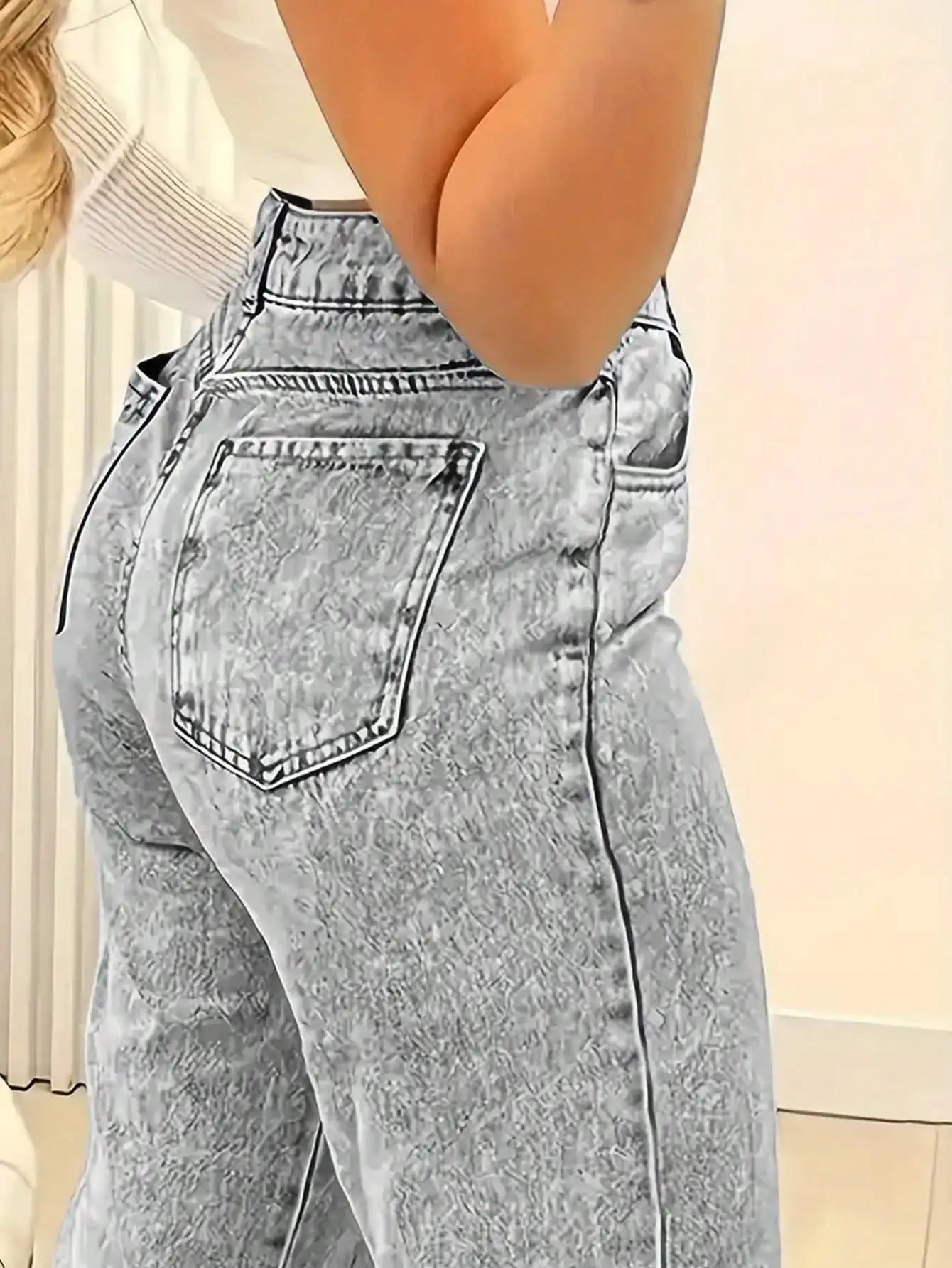 2025 New Style Y2 American Fashion Trend Women's Solid Color Straight-Leg Jeans, Comfortable, Unisex Style