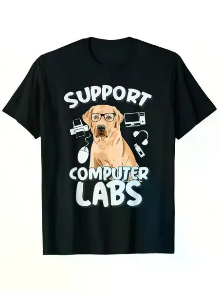 Computer Lab Funny Computer Science Teacher Dog Men'S Summer Casual T-Shirt
