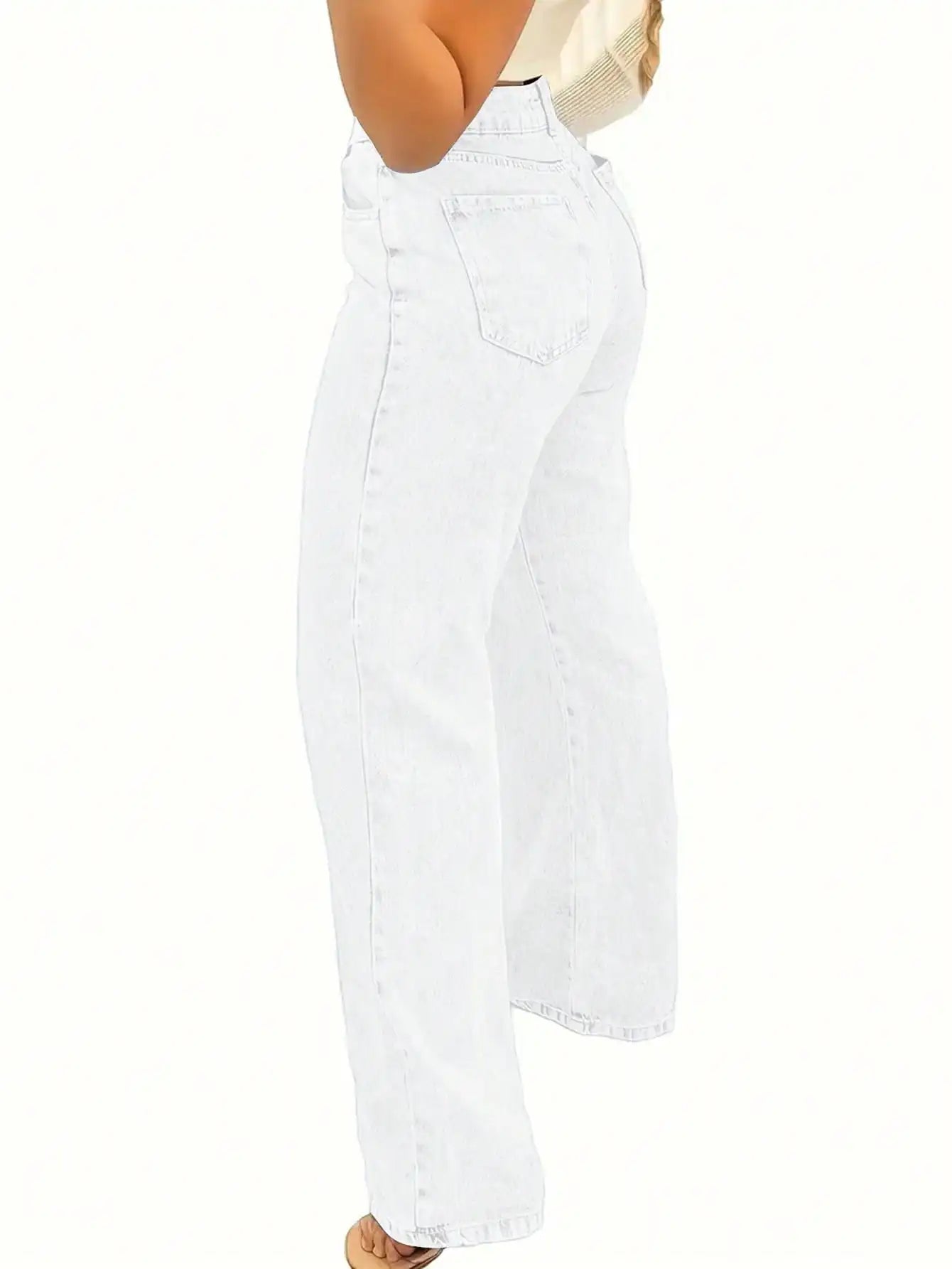2025 New Style Y2 American Fashion Trend Women's Solid Color Straight-Leg Jeans, Comfortable, Unisex Style