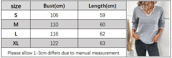 Autumn and Winter New Fashion Woman Sweater Casual Pullover Solid Color V-neck Knit Base Layer Top