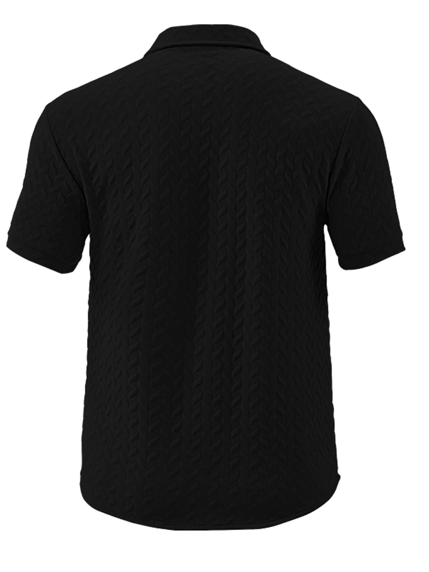 Men s Casual Short Sleeve Button Down Shirt with Turn-down Collar Solid Color Summer Top for Daily Wear and Outings
