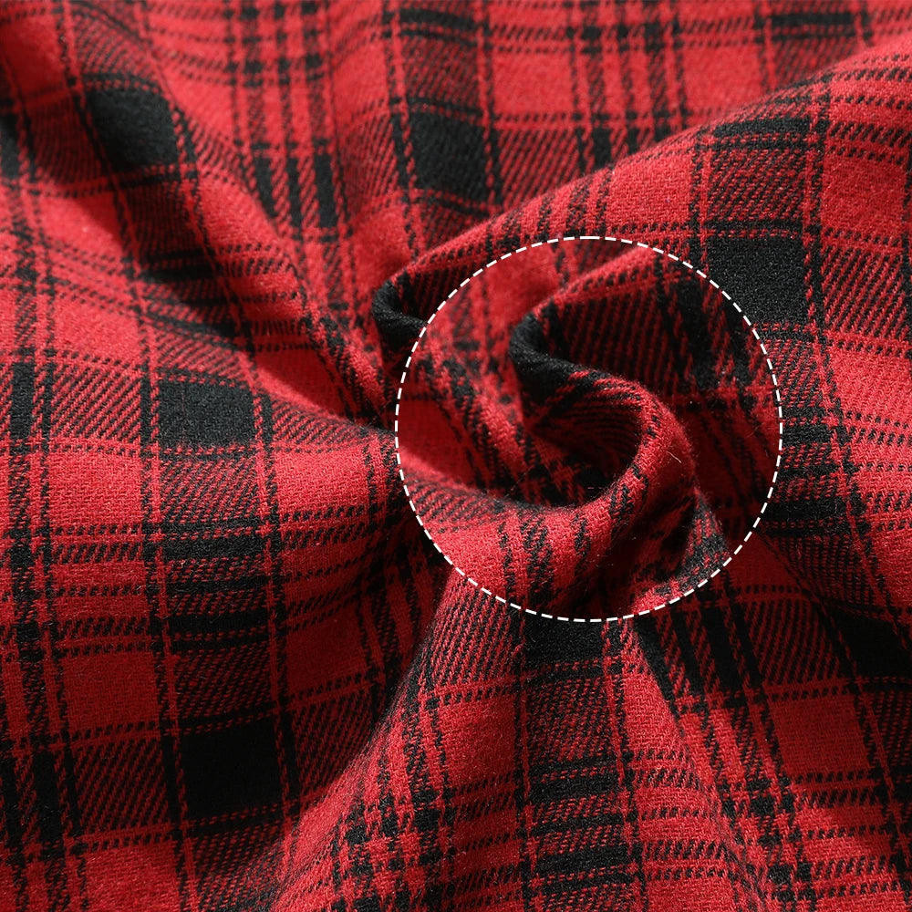 Men's Shirts Spring Popular Clothes Flannel Long Sleeve Plaid Checkered Brushed Casual Western Snap Shirt US Size