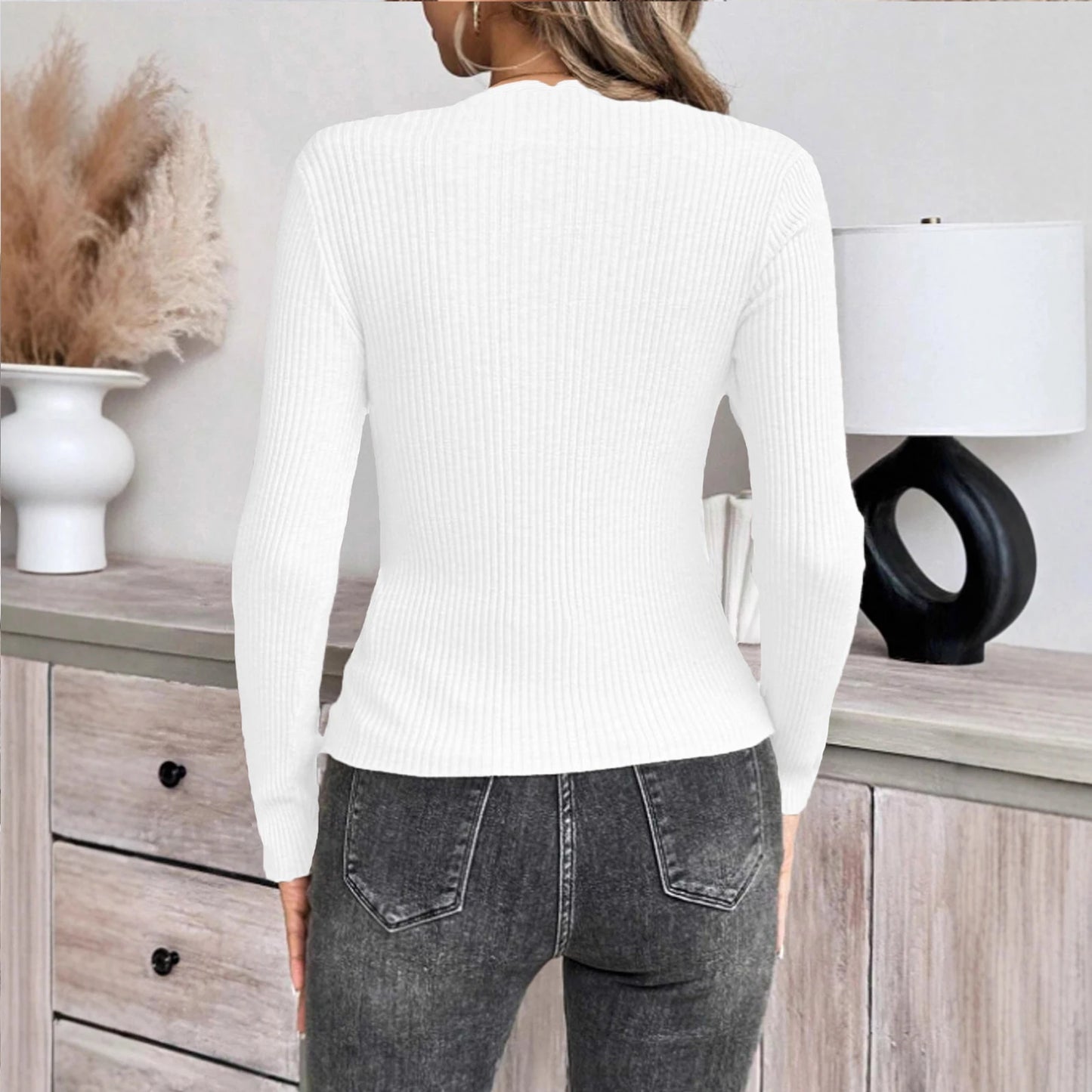 Women'S Square Neck Long Sleeve Pullover Knitted Sweater Bottoming Shirt Ropa De Mujer Winter Clothes Woman Sweater For Woman