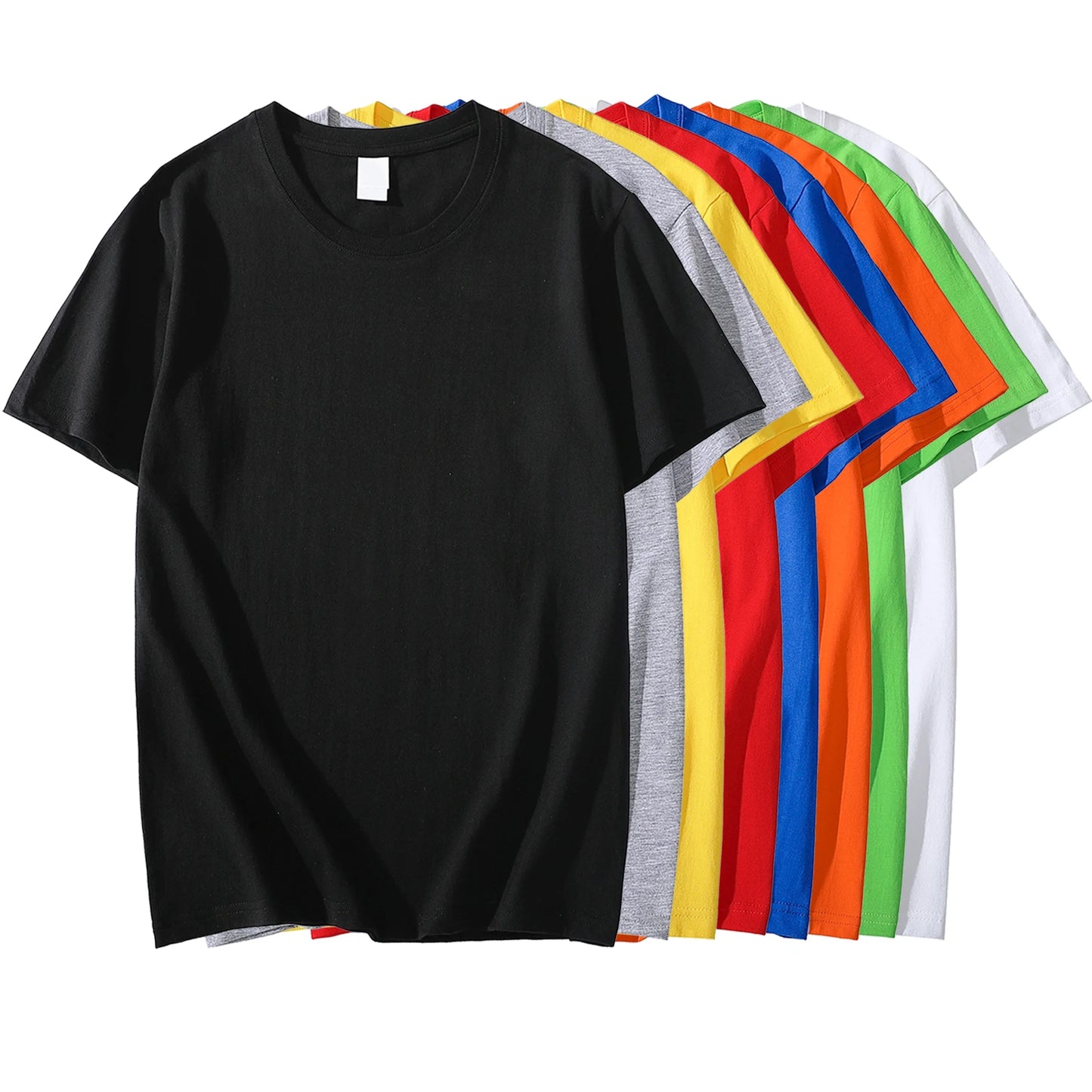 Solid Color T-shirt 8 Colors 2025 New Short Sleeve Men's/Women's Heavy Pound 220g Cotton White Crewneck Loose Top S-4XL