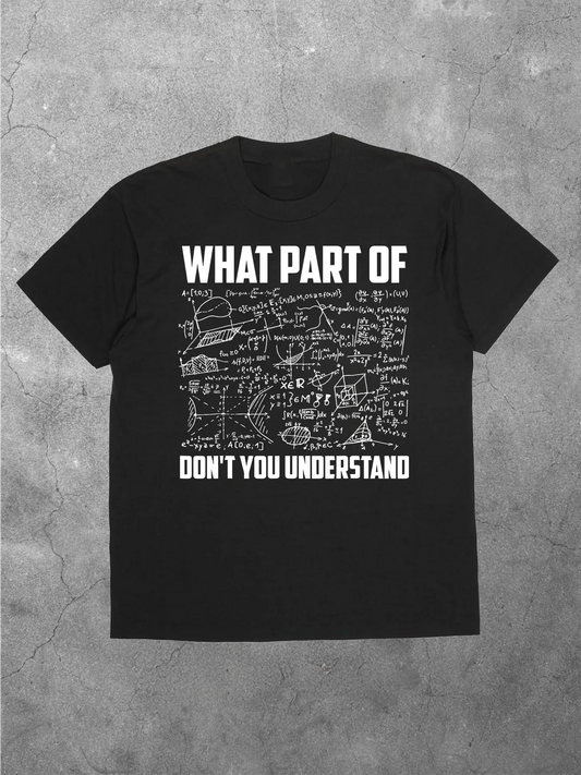 Men's 200g Cotton Black t - Shirt, Math Formulas and Fun Text Heat Transfers