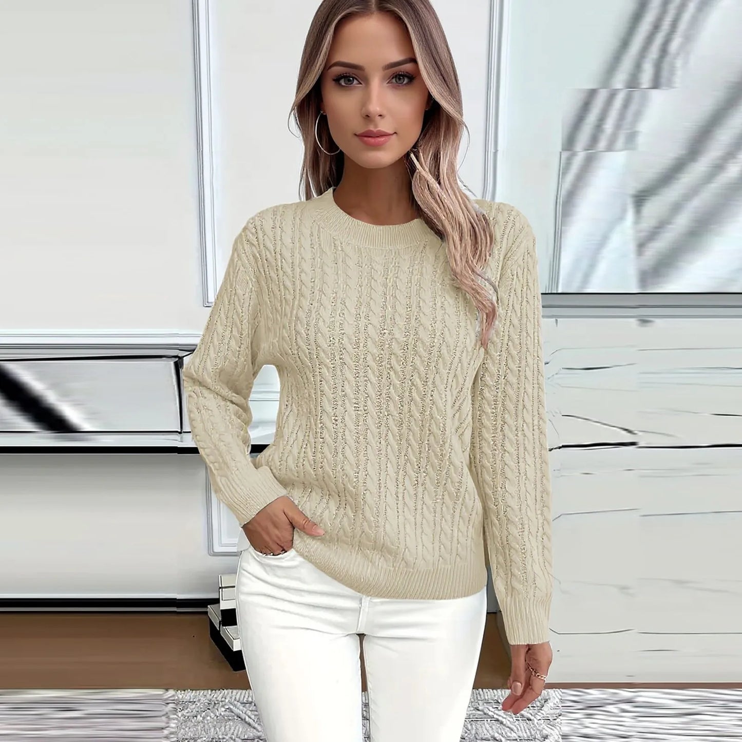 Womens Sweaters Long Sleeve Fall Soft Lightweight Knit Loose Sweater Tops Ropa De Mujer Winter Clothes Woman Sweater For Woman