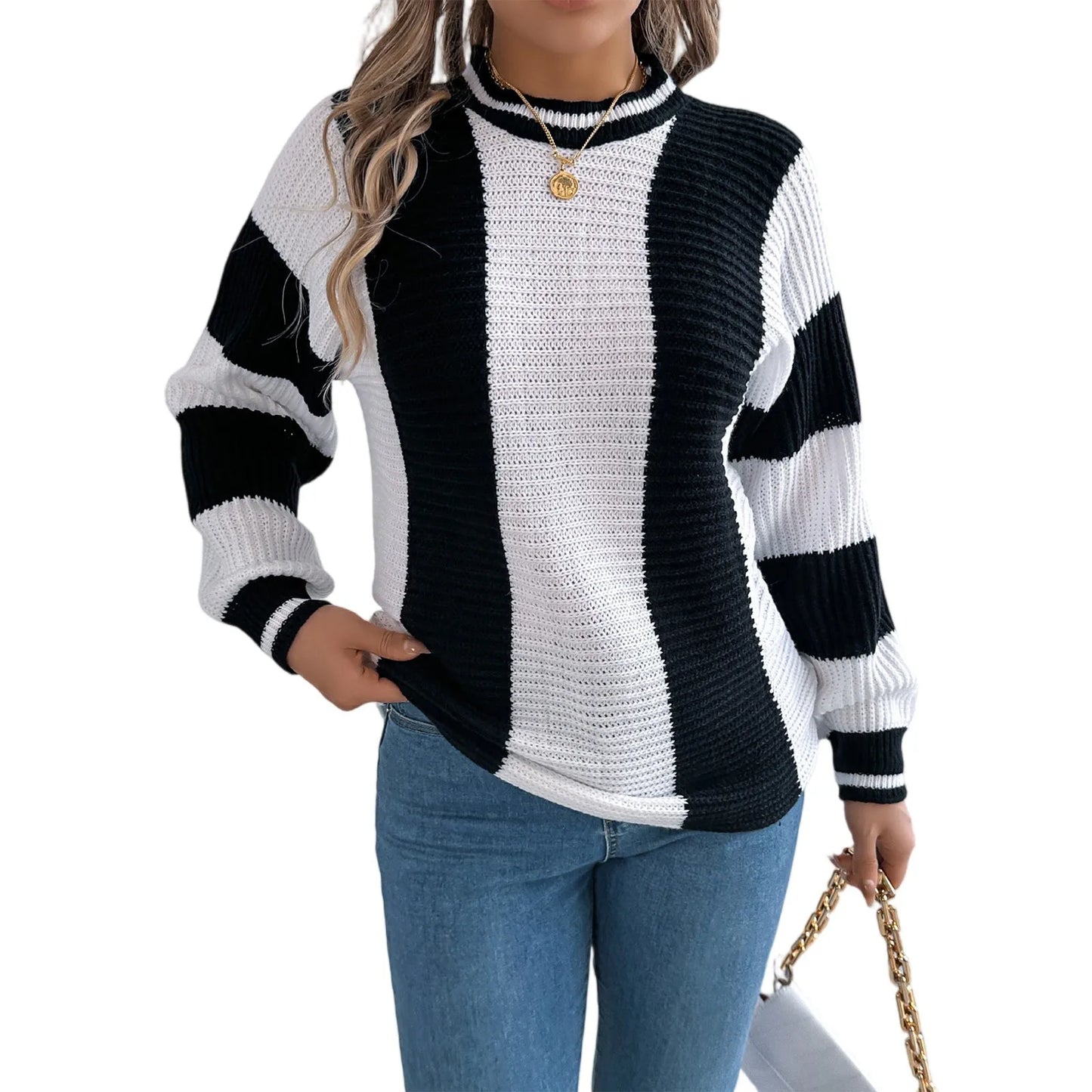 Sweater For Woman Women'S Solid Color Round Neck Mesh Long Sleeves Pull-Over Sweater Ropa De Mujer Winter Clothes Woman New
