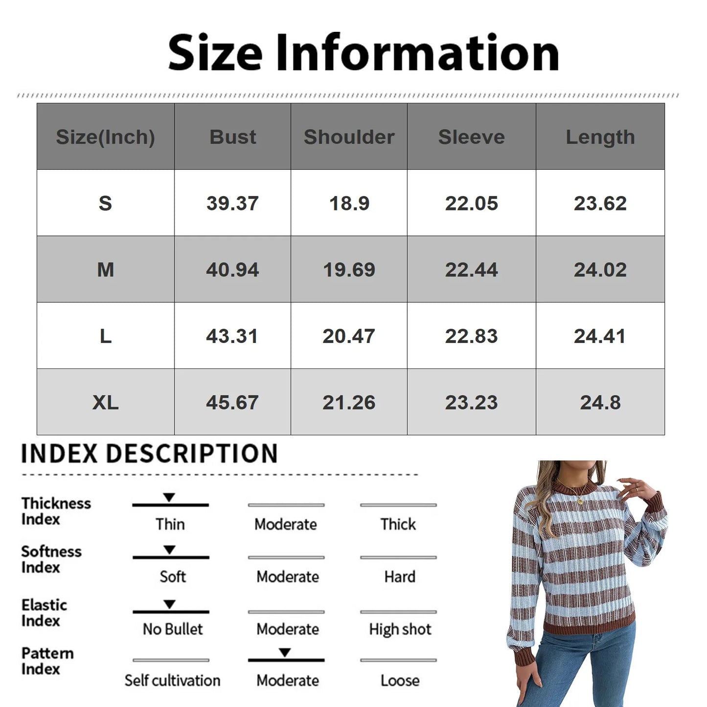 Sweater For Woman Women'S Round Neck Vintage Striped  Long Sleeve Pullover Sweater Ropa De Mujer Winter Clothes Woman New