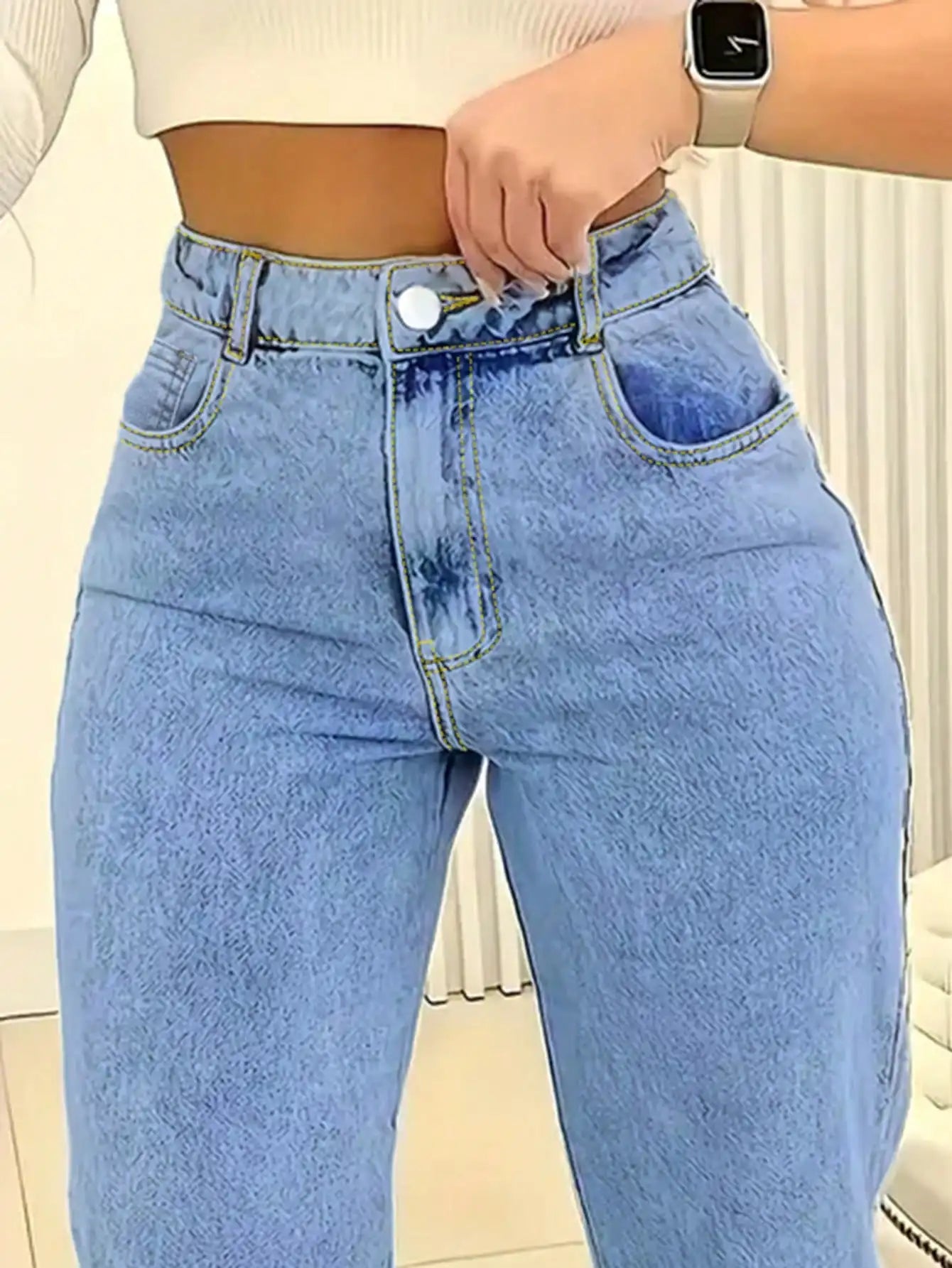 2025 New Style Y2 American Fashion Trend Women's Solid Color Straight-Leg Jeans, Comfortable, Unisex Style