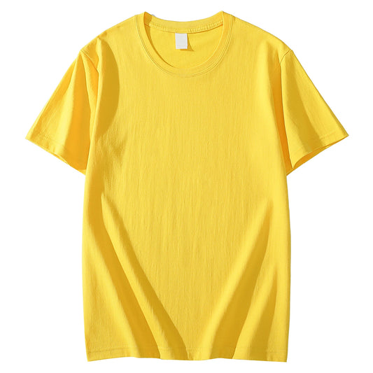 Solid Color T-shirt 8 Colors 2025 New Short Sleeve Men's/Women's Heavy Pound 220g Cotton White Crewneck Loose Top S-4XL