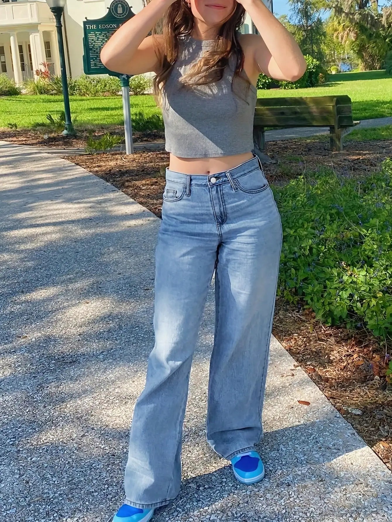 2025 New Style Y2 American Fashion Trend Women's Solid Color Straight-Leg Jeans, Comfortable, Unisex Style