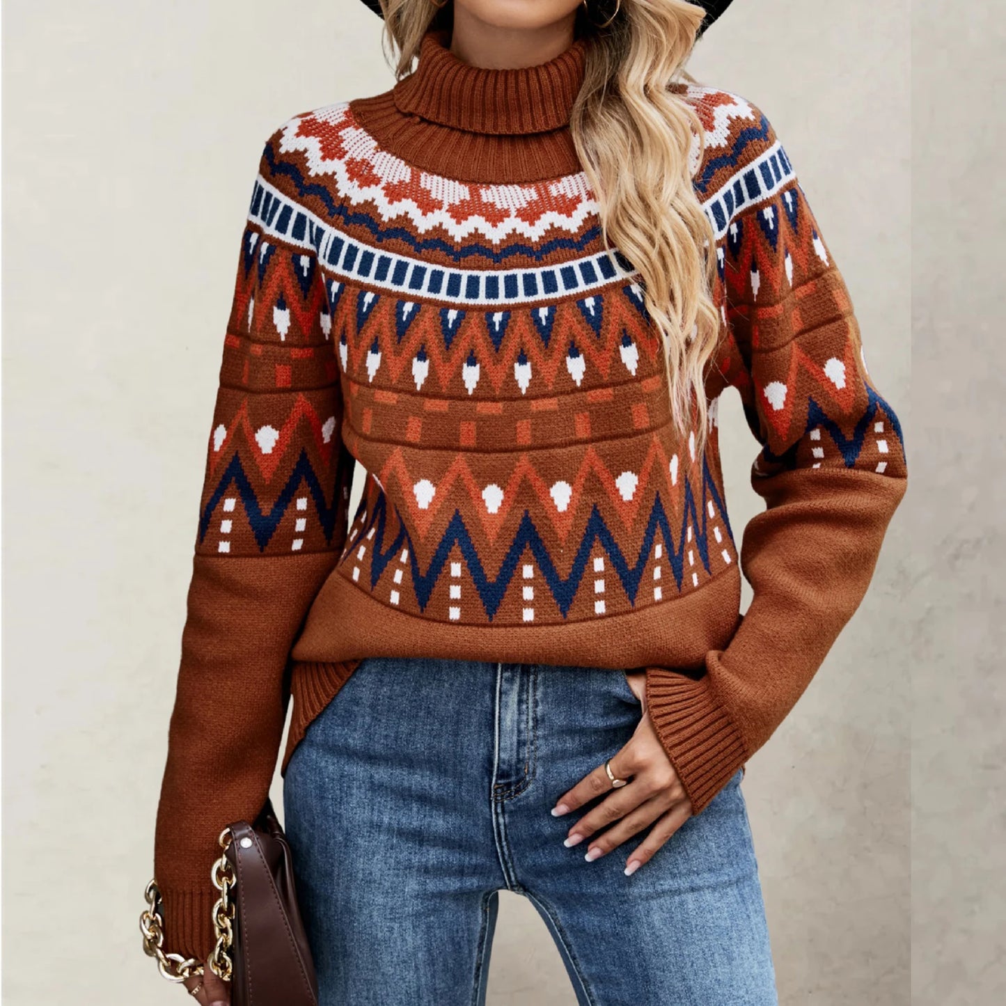 2025 Hot Women'S Knitted Retro Round Neck Loose Pullover Sweater Ropa De Mujer Sweater De Mujer Pull Femme Clothes For Woman
